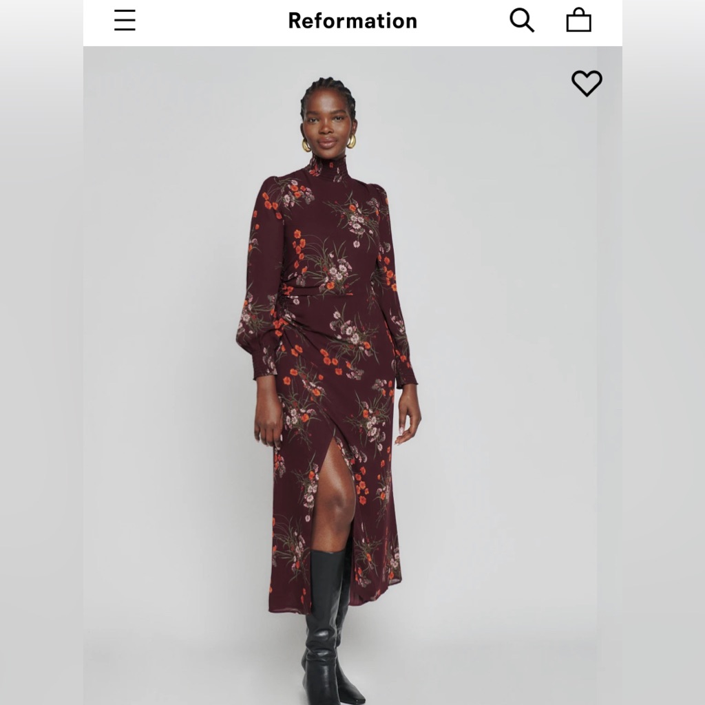Nwt Reformation Aude Dress Color: Emmeline